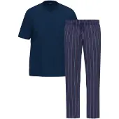Ammann Schlafanzug Night & Home Cotton in Dunkelblau | Gr.: S