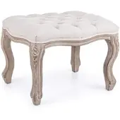 Bizzotto Hocker Diva mit Stoff-Bezug, Kautschukholz-Gestell, klassisch, Natur – bequem gepolstert für Dein Zuhause
