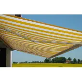 Mendler Elektrische Kassettenmarkise H123, Markise Vollkassette 4,5x3m Acryl Gelb/Weiß