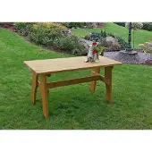 FRG Gartentisch Holztisch Tisch aus Kiefernholz massiv helbraun 150 x 70 cm