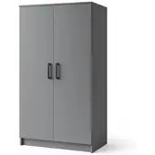 Masseno Drehtürenschrank SILO 90/180/50 cm 2-türig Schlafzimmer Schrank Kleiderschrank Grau