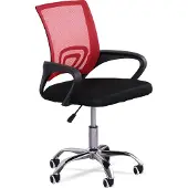 MUWO "Director" Bürostuhl | Ergonomisches Design | Verstellbare Sitzhöhe | Mesh-Gewebe | Metallfüße | MW-397 | rot | NEU, im Karton