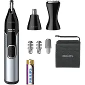 Philips Norelco Nasenrasierer 5000, für Nase, Ohren, Augenbrauen, Schwarz und Silber, NT5600/42