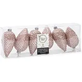 Décoris Kaemingk Christbaumschmuck Zapfen Bruchfest 4,5 cm H 8 cm 6 Stueck Rosa