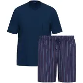 Ammann Schlafanzug Night & Home Cotton in Dunkelblau | Gr.: S