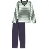 Schiesser Pyjama in Dunkelblau/ Grün - 36