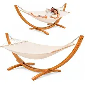 AMANKA XXL Hängematte mit Holzgestell 325 cm - Outdoor Set für 2 Personen bis 150 kg | Gr.: onesize