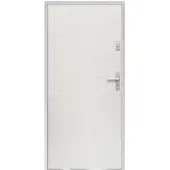 Vente-unique Eingangstür aus massivem Stahl H207 x B100 cm weiß - Stärke 55 mm - DIN rechts - AGUEDA