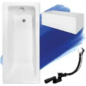 Badland Badewanne Rechteck Talia 150x70 mit Acrylschürze, Füßen und Ablaufgarnitur GRATIS