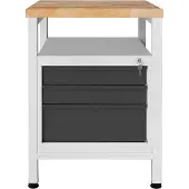 ADB Werkbank lichtgrau, anthrazitgrau 3 Schubladen 60,0 x 60,0 x 84,0 cm