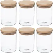 Wellhome Set Aus Glas-und Holzdosen 600ml 6 Einheiten