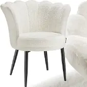 TecTake Sessel Stella dick gepolstert, mit Samtbezug oder Kunstfell 67 x 64 x 76 cm
