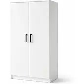 Masseno Drehtürenschrank SILO 90/180/50 cm 2-türig Schlafzimmer Schrank Kleiderschrank Weiß