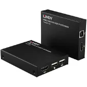 Lindy 39320, Sender und Empfänger, Kabelgebunden, 150 m, Cat5e, Cat6, Schwarz, Metall