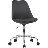 FineBuy Schreibtischstuhl Schwarz Stoff Design Drehstuhl mit Lehne Arbeitsstuhl mit 110 kg Maximalbelastung Schalenstuhl mit Rollen Stuhl drehbar