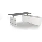 Kerkmann Komplettarbeitsplatz Move 3 tube Sidebaord rechts 160x50x58cm Schreibtisch 180x80x72-120cm elektr.höhenverstellbar grafit