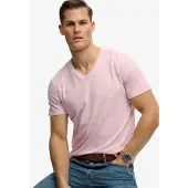 Superdry Rundhalsshirt "CLASSIC COTTON LINEN VEE" Baumwollmischung, relaxed fit aus luftig leichtem Baumwoll-Leinen-Mix