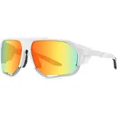 VeyRey Sportsonnenbrille Bralter weiß fassung orange gläser Univerzální