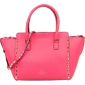 Valentino Garavani Neon Pink Leather Rockstud Handbag Koffer24