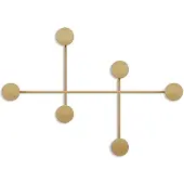 CALICOSY WANDGARDEROBE mit 6 Haken aus schwarzem Metall 82/10/60 cm