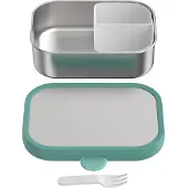 Mepal Campus Edelstahl Bento Brotdose mit Gabel - Cool mint - Vesperdose