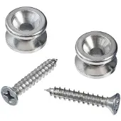 D'Addario PWEP202 Gurtknöpfe reines Messing - Chrom (Paar) - Endpin