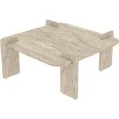 CALICOSY - Quadratischer Couchtisch mit abgerundeten kanten L90cm NOMA