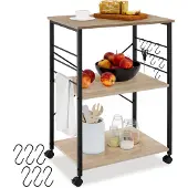 TecTake Servierwagen Rugby inklusive 6 Haken, 65,5 x 45,5 x 88,5 cm