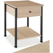 TecTake Nachttisch Bradford Industrial Style Holz und Stahl 40 x 40 x 55 50 cm Industrial Holz Hell Eiche Sonoma