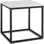 TecTake Beistelltisch Alysia Marmoroptik, quadratisch Schwarz/Weiß