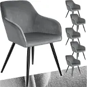 TecTake Esszimmerstuhl Marilyn gepolstert, in Samtoptik 58 x 62 x 82 cm