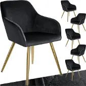 TecTake Esszimmerstuhl Marilyn gepolstert, in Samtoptik 58 x 62 x 82 cm