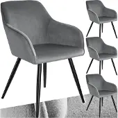 TecTake Esszimmerstuhl Marilyn gepolstert, in Samtoptik 58 x 62 x 82 cm
