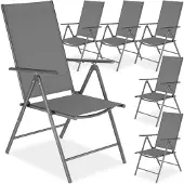 TecTake Klappbare Gartenstühle mit verstellbarer Lehne, Netzgewebe