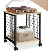 TecTake Beistelltisch Gary Industrial Style Holz und Stahl 40 x 40 x 48 cm Industrial Holz Hell Eiche Sonoma