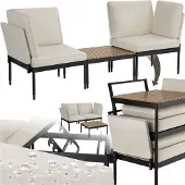 TecTake Aluminium Gartenlounge-Set Magaluf 5 in 1 Funktion, 5-fach verstellbare Lehne, dicke Polsterung