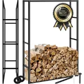 TecTake Kaminholzregal Tuby Industrial-Look inklusive Kippschutz, 100,5 x 25 x 150 cm