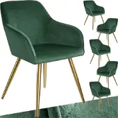 TecTake Esszimmerstuhl Marilyn gepolstert, in Samtoptik 58 x 62 x 82 cm