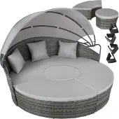 TecTake Rattan Sonneninsel Santorin widerstandsfähig UV-beständig