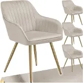 TecTake Esszimmerstuhl Marilyn gepolstert, in Samtoptik, gesteppt 58 x 62 x 82 cm