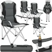 TecTake Stoelenset Luxe Campingstoelen - Grijs:Zwart