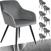 TecTake Esszimmerstuhl Marilyn gepolstert, in Samtoptik 58 x 62 x 82 cm