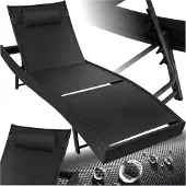 TecTake Rattan Sonnenliege Moana 69 x 211 x 41 - 94 cm