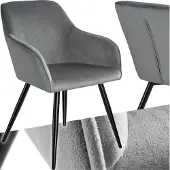 TecTake Esszimmerstuhl Marilyn gepolstert, in Samtoptik 58 x 62 x 82 cm