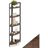 TecTake - Eckschrank Castlebar 30x30x150cm - dunkelbraun - 404771