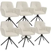 TecTake Drehbarer Esszimmerstuhl Lenia in Samtoptik, gepolstert 56,5 x 54 x 86 cm