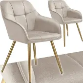 TecTake Esszimmerstuhl Marilyn gepolstert, in Samtoptik, gesteppt 58 x 62 x 82 cm
