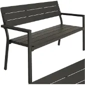TecTake Gartenbank Line 2-Sitzer mit Aluminiumrahmen 128x59x88cm