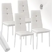 TecTake Set Esszimmerstuhl Julien gepolstert mit Kunstlederbezug 40 x 42 x 97 cm