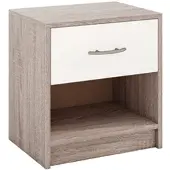 Costway Nachttisch mit Schublade, kleiner Beistelltisch mit offenem Fach, Sofatisch, Nachttisch